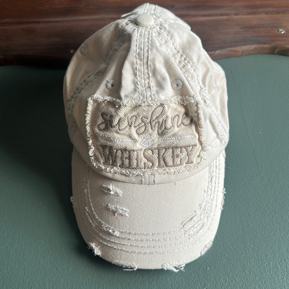 Sunshine and Whiskey distressed Buckle hat women